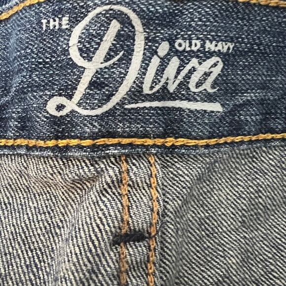 Old Navy The Diva Womens Cropped Jeans Size 14 Dark Wash Blue Denim Wide Leg - Picture 4 of 6